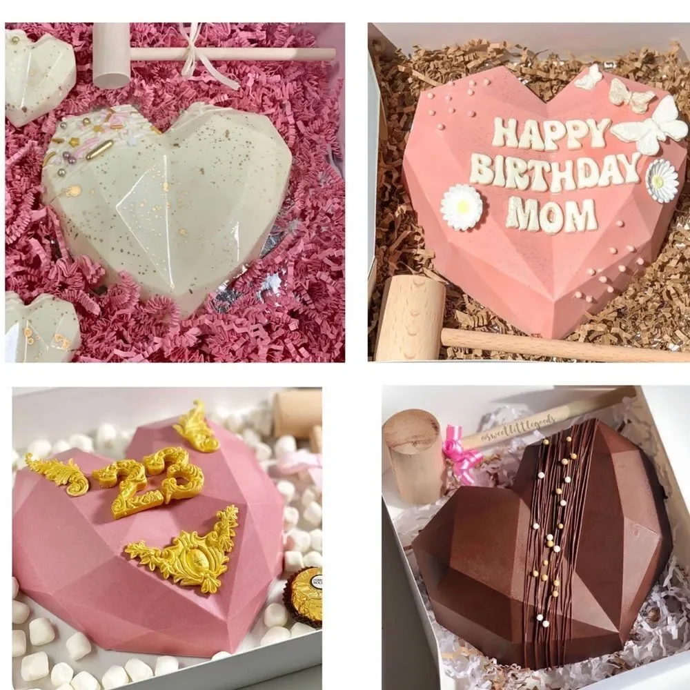 Heart Shape Pinata Valentines Day Reusable Mold DIY Kit Heart Wooden Mallet NIB - Picture 6 of 15